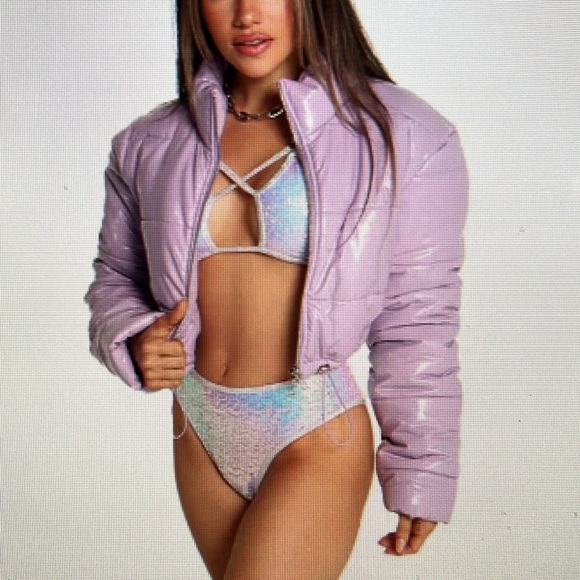 New lavender Puffer Jacket - Picture 2 of 12